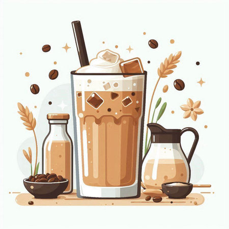 Auswahl hochwertiger Kaffeebohnen und Zutaten